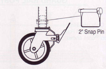 scaffolding caster with snap pin