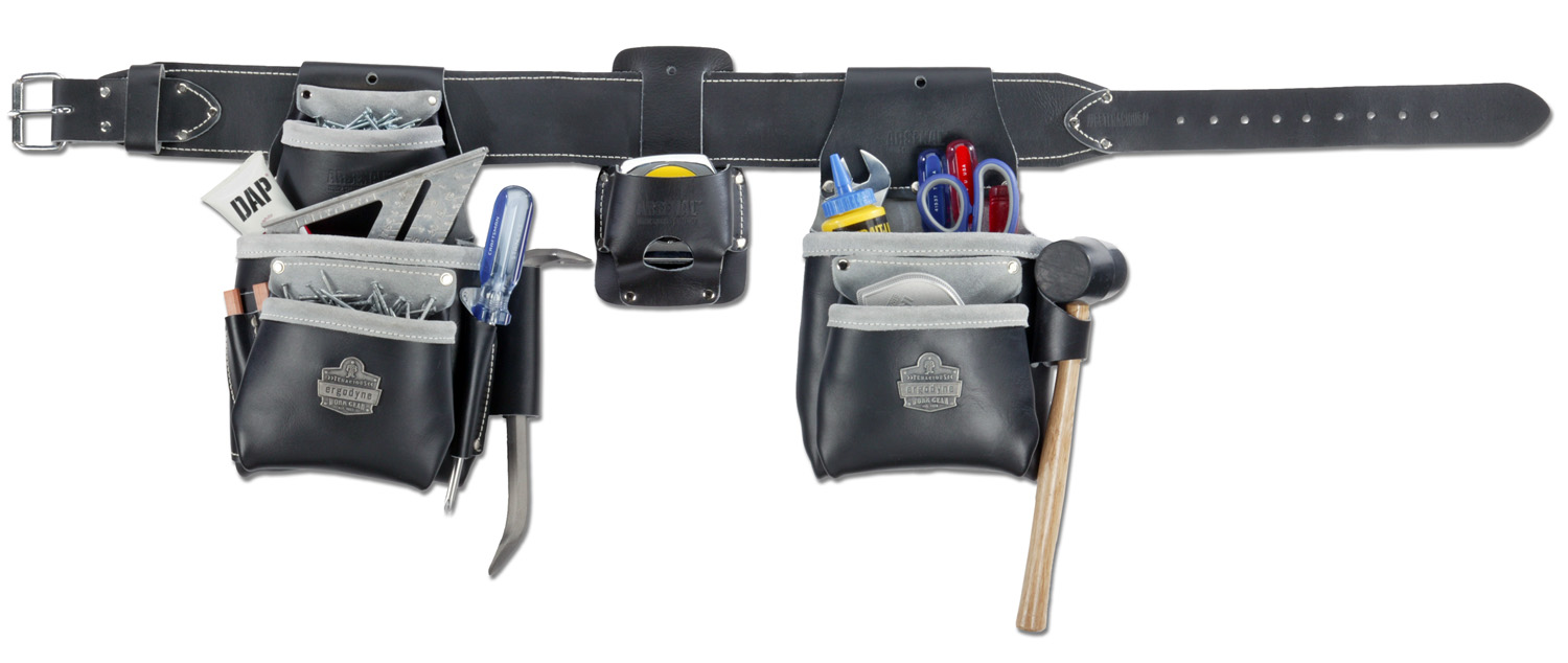 arsenal 5404 16 pocket trimmer compact top grain leather tool belt sheet metal tool bags
