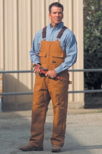 Washed Duck Zip-Fly Bib Overalls