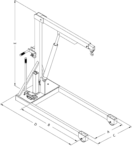 straddle floor crane dimensions