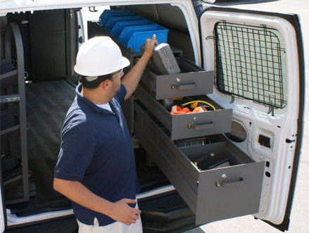 pivoting van drawers