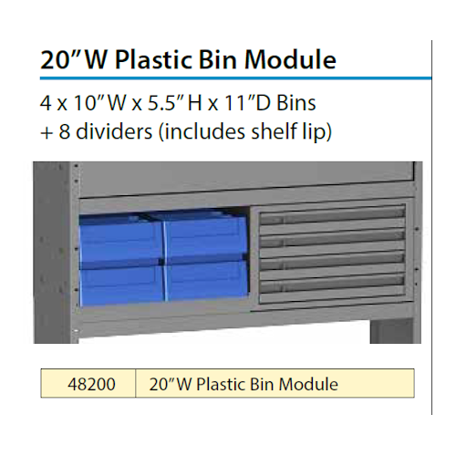 Plastic Parts Bin Module for Vans