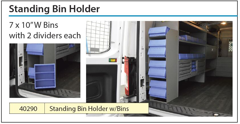 Parts Bin Holder in Commercial Van