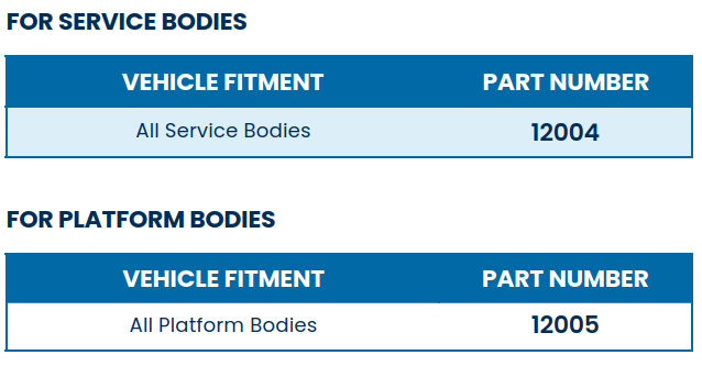 Part Numbers for Truck Rack Legs for Service Body Trucks