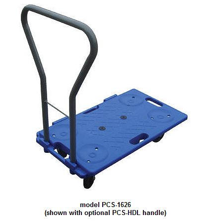 Plastic dolly steel handle