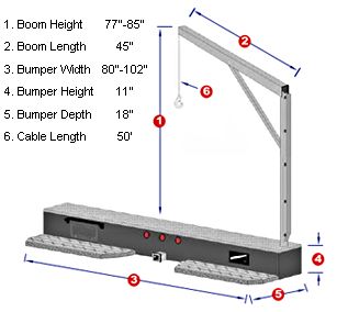 2000 lb truck crane dimensions