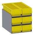 Small Parts Bins in Steel Shelf Cabinet