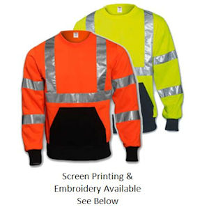 Class 3 High Visibility Crew Neck Sweatshirt - Inventory Clearance