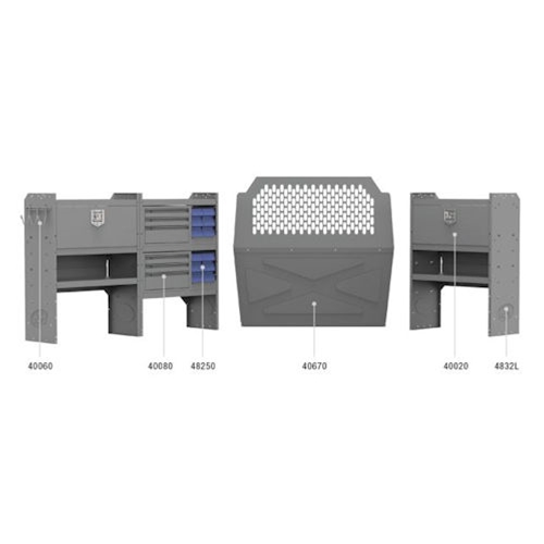Telecom Van Package 43" H Shelves for Transit Connect