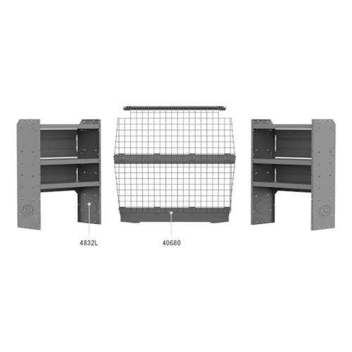 Commercial Van Package 43" H Shelves Wire Partition for Transit Connect