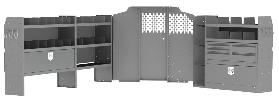 General Contractor's Van Partiton & Shelving Package