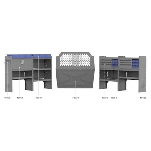 General Service Van Package 43" H Shelves for Transit Connect